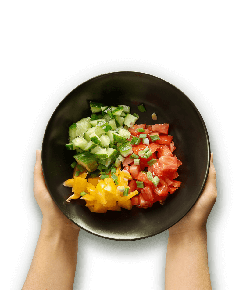 bowl and hands